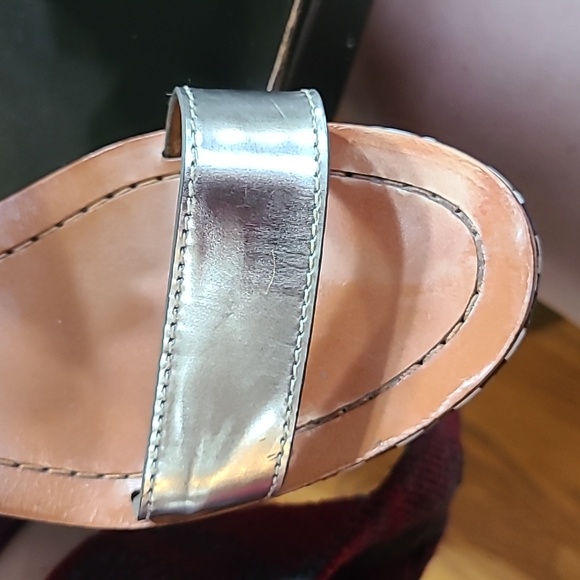 Coach Gemma Wedge Sandal Navy, blue, white, silver Size 7 - Picture 7 of 8